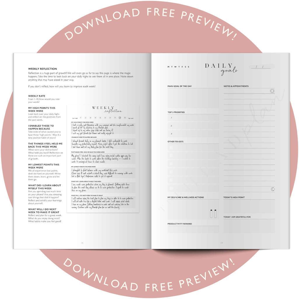 The Head Plan Productivity & Wellness Journal Preview