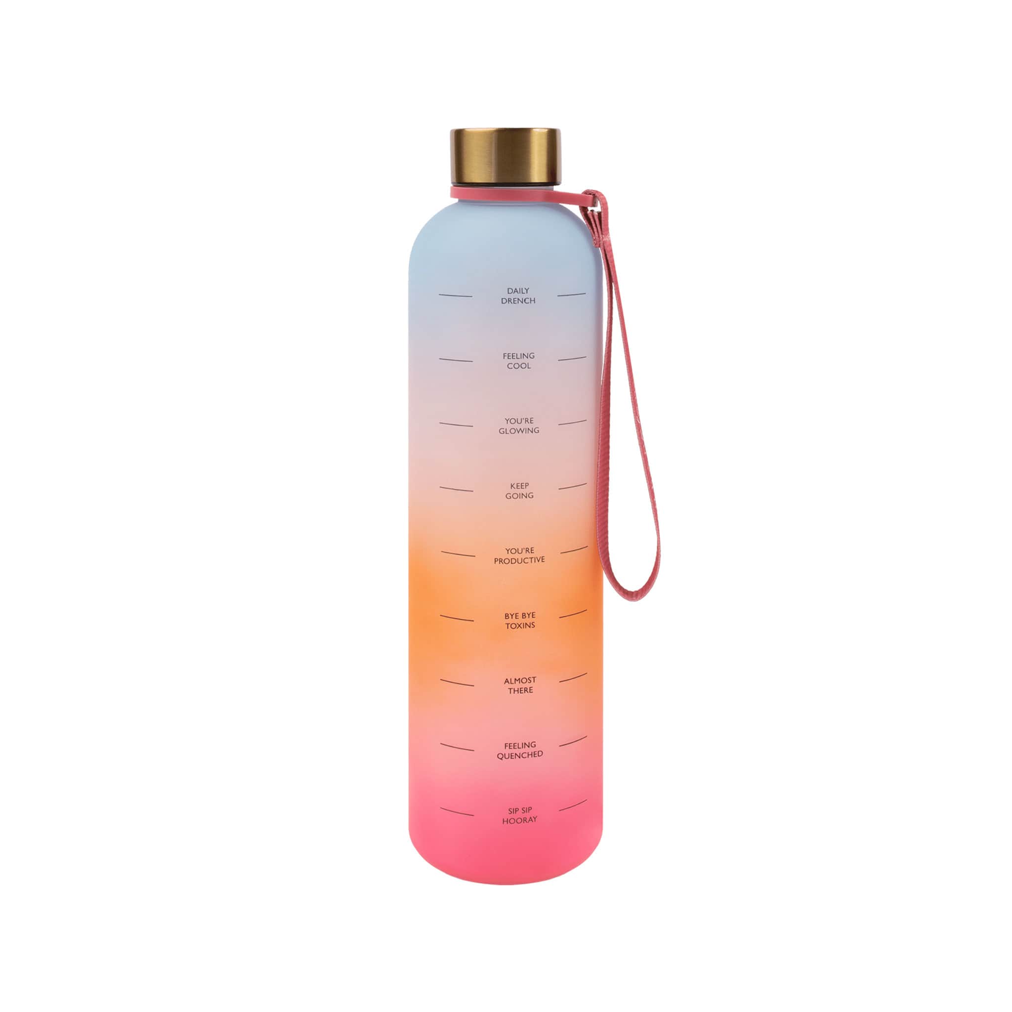 Daily Drench 1L Water Bottle  Includes Mindful Hydration Markers